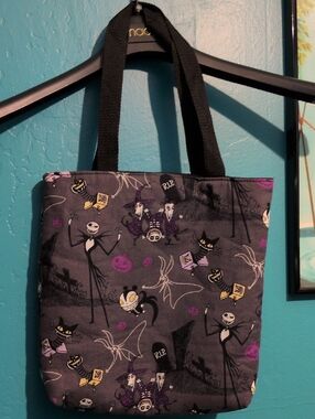 Nightmare Character Print Tote Bag - Black & Purple